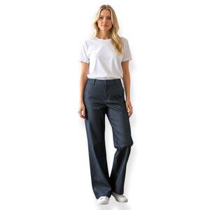 Sandro Women’s Wide Leg Grey Gray Pants Slacks Trousers Sz 34w Capsule Academia